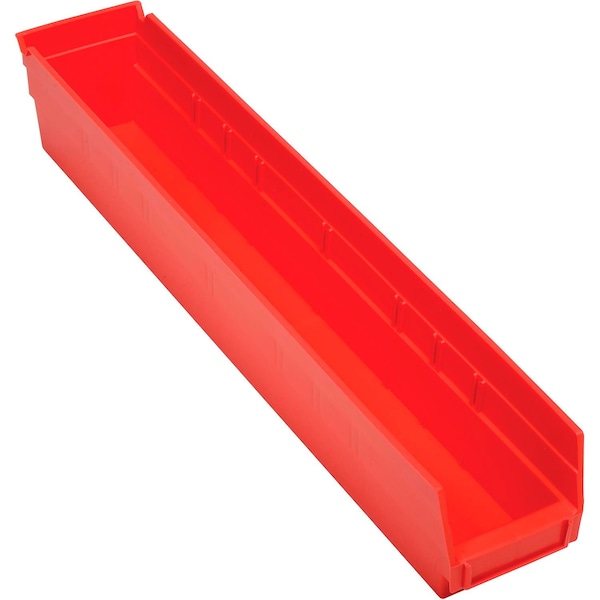 Global Industrial Shelf Storage Bin, Polypropylene, Red, 4 in H, 4-1/8 in W 184841RD - main